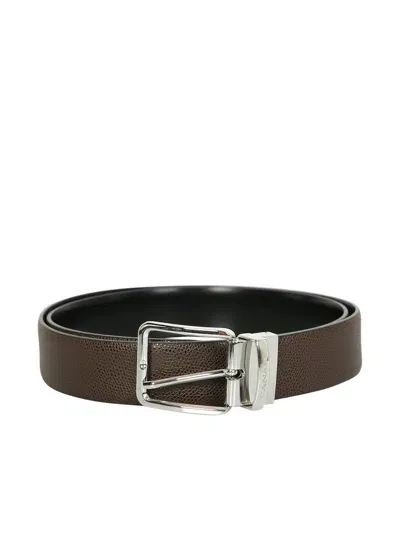 Canali Buckle Fastening Belt In Black