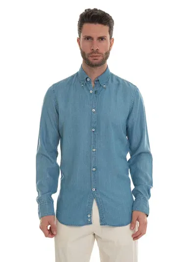 Canali Denim Shirt In Medium Denim