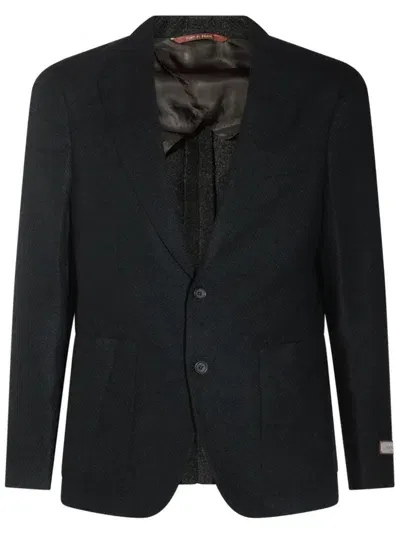 Canali Notched Blazer In Black