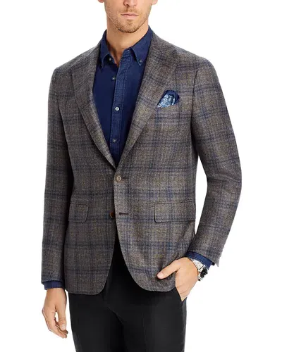 Canali Plaid Regular Fit Sport Coat In Brown