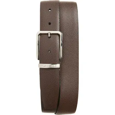 Canali Reversible Leather Belt In Brown