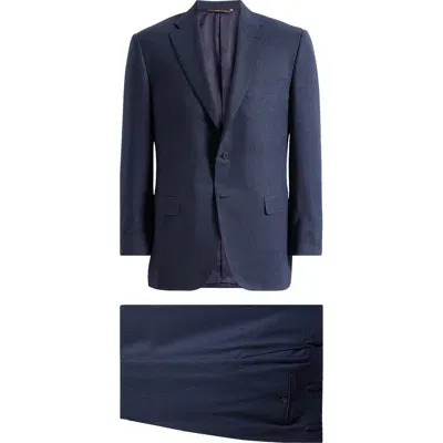 Canali Siena Regular Fit Super 130s Wool Suit In Navy