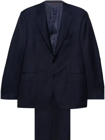 Canali Single-breasted Wool Suit In Blue