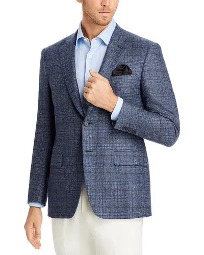 Canali Slate Plaid Regular Fit Sport Coat In Blue