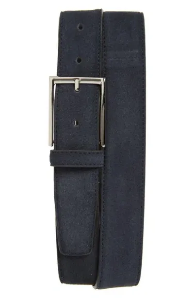 Canali Suede Belt In Blue