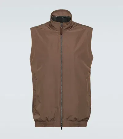 Canali Technical Vest In Brown