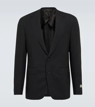 Canali Ultralight Wool Blazer In Black