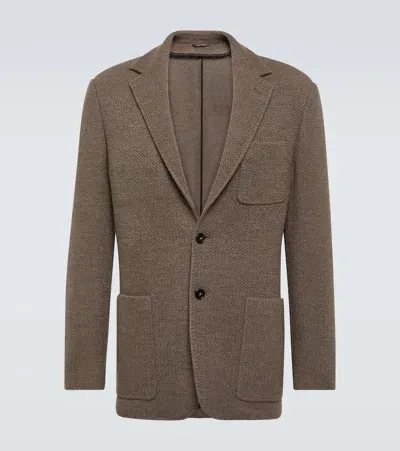 Canali Wool And Cashmere Blazer In Grey