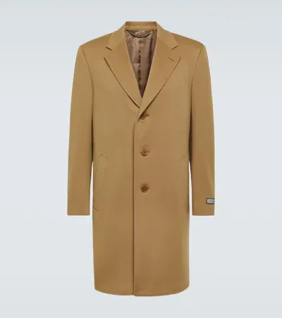 Canali Wool And Cashmere Overcoat In Brown