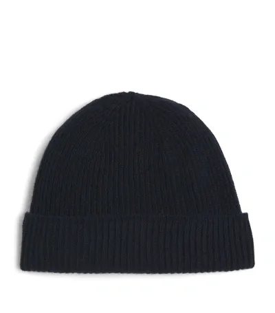 Canali Wool-cashmere Beanie In Navy