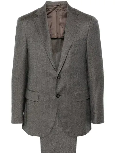 Canali Wool Suit In Neutrals