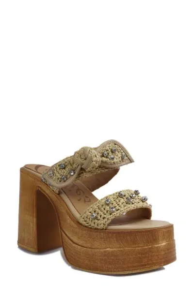 Candies Candie's Dimitra Platform Sandal In Natural Raffia