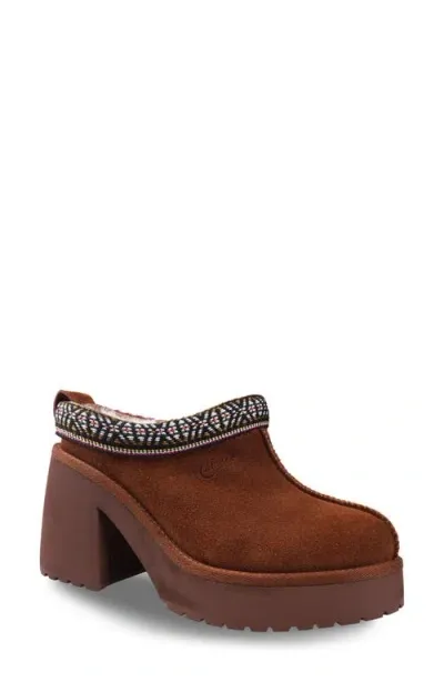 Candies Candie's Leora Platform Clog In Chestnut Suede