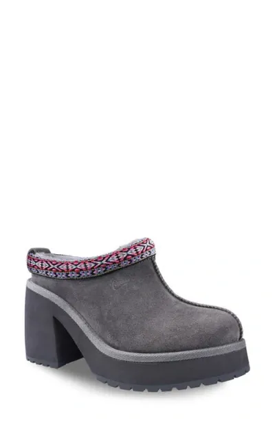 Candies Candie's Leora Platform Clog In Grey Suede