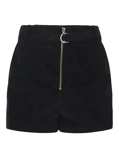 Capasa Velvet Shorts With Belt In Black