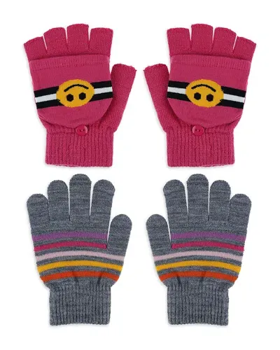 Capelli Girls' Happy Face Flip Top & Striped Magic Glove Set - Little Kid, Big Kid In Pink Cmbo