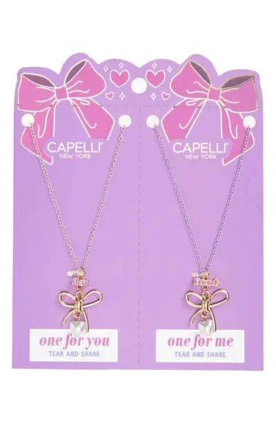 Capelli New York Kids' Best Friends Necklace Set In Pink Multi