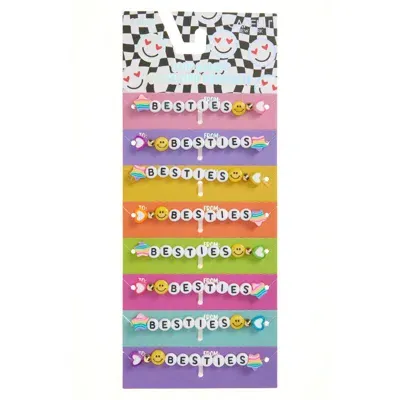 Capelli New York Kids' Set Of 8 Bff Assorted Stretch Bracelets In White Multi