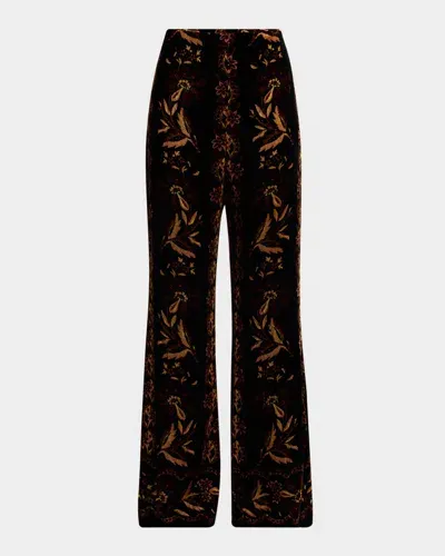 Cara Cara Firenze High-rise Flare Pants In Black Renaissance