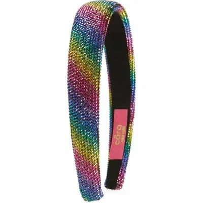 Cara Kids' Crystal Rainbow Headband In White