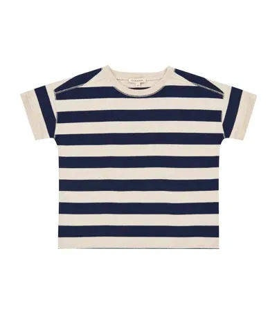 Caramel Kids' Cotton Striped Dregea T-shirt In Neutral