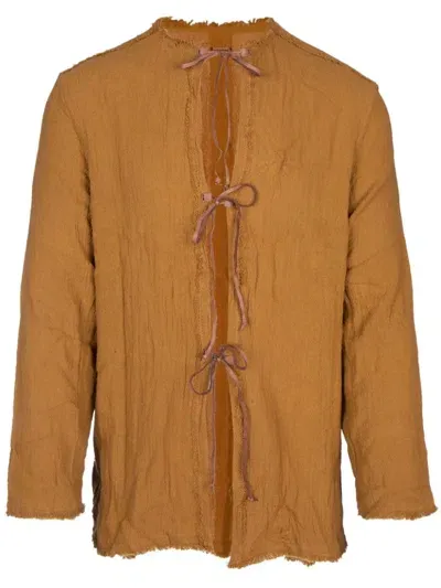 Caravana Tie Fastening Shirt In Orange