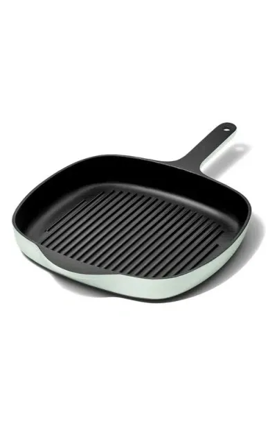 Caraway 10.5-inch Enameled Cast Iron Grill Pan In Green