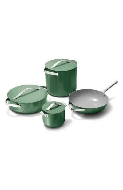 Caraway Nonstick Ceramic 7-piece Cookware Set With Lid Storage In Sage