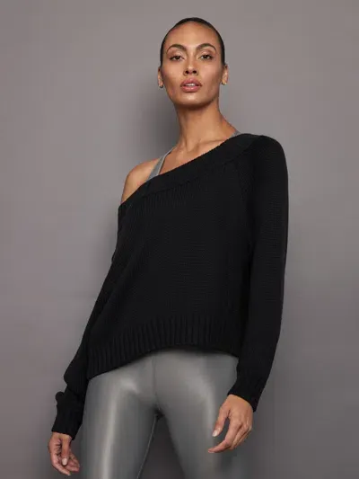 Carbon38 Slouchy Knit Sweater In Black