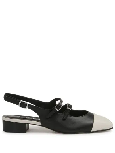 Carel Paris 20mm Abricot Leather Ballerina Shoes In Black