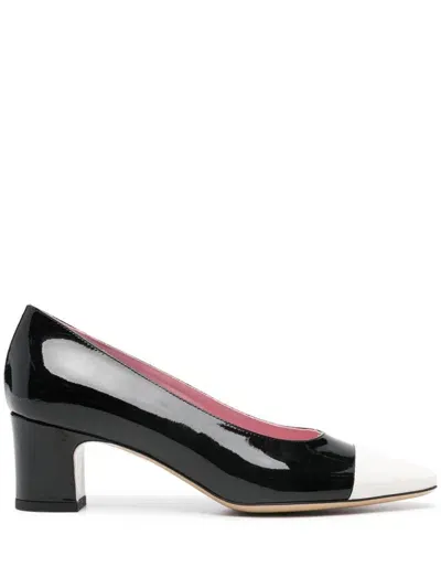 Carel Paris 50mm Edith Pumps In Vernis Noir Ivoire