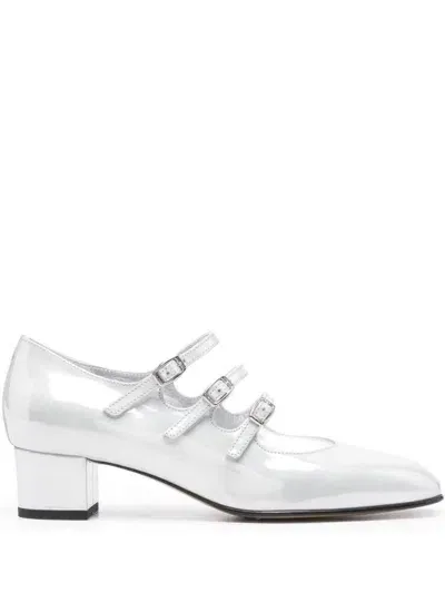 Carel Paris Kina Pumps In Laminated Leather In Silver