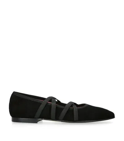 Carel Paris Suede Tutu Ballet Flats In Black