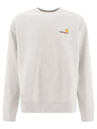 Carhartt American Script Sweatshirts In Gray