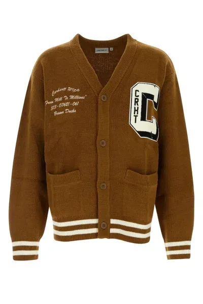 Carhartt Cardigan College-s Nd  Wip Male In Brown