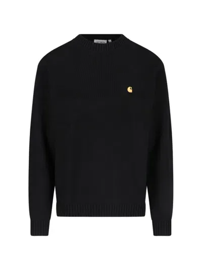 Carhartt 'chane' Logo Sweater In Black  