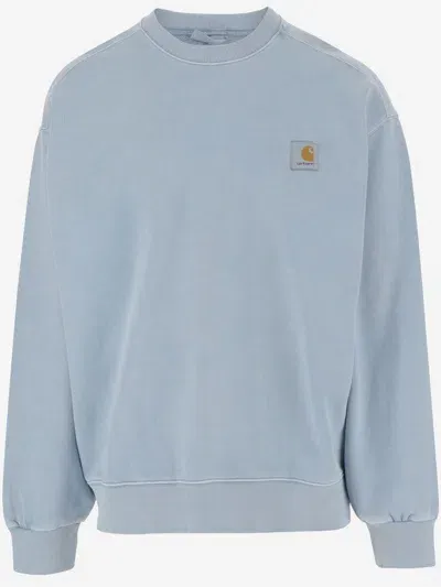 Carhartt Cotton Sweatshirt With Logo In Blue