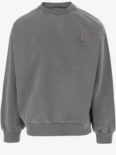 Carhartt Cotton Sweatshirt With Logo In Grey