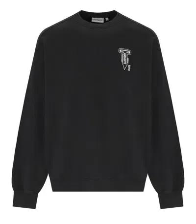 Carhartt Cross Screw Schwarzes Sweatshirt In Black / White