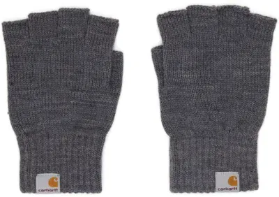 Carhartt Gray Logo Flag Gloves In Dark Grey Heather