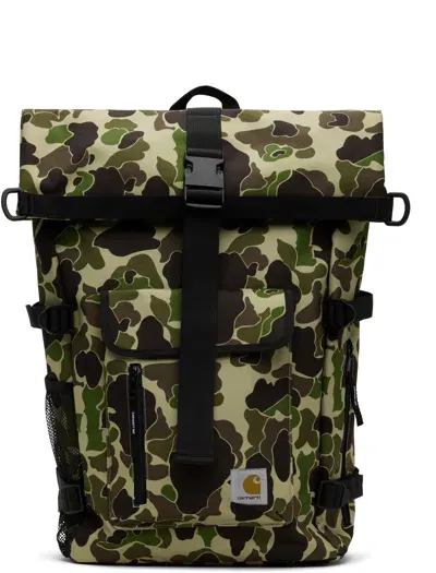 Carhartt Green Philis Backpack In Camo Duck Green