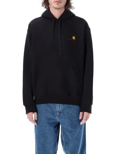 Carhartt Hooded American Script Sweatshirt In Black