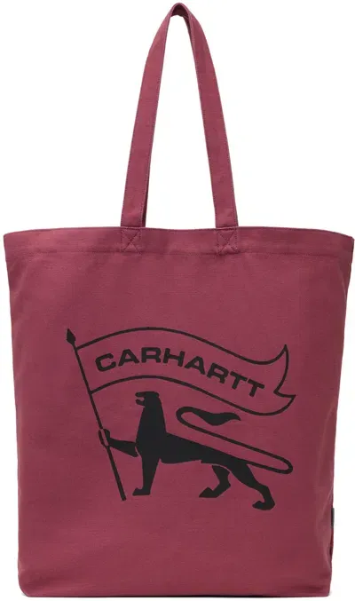 Carhartt Pink Stamp Tote In Xx 2b0 Dusty Fuchsia