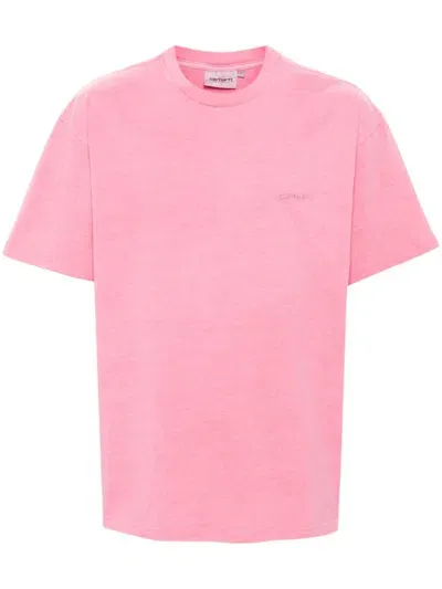 Carhartt Wip Pre Duster Script Cotton T Shirt In Pink