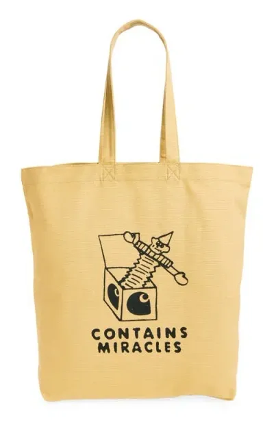 Carhartt Work In Progress Stamp Canvas Tote In Bourbon/black