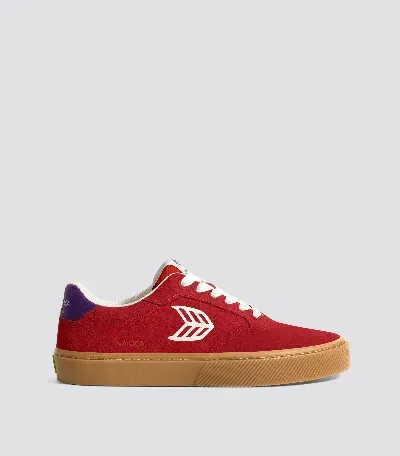 Cariuma Naioca Leather Lace-up Sneakers In Gum Samba Red/ivory