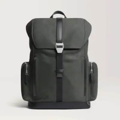 Carl Friedrik Large Travel Backpack - Nubuck Leather - Dark Grey In Charcoal