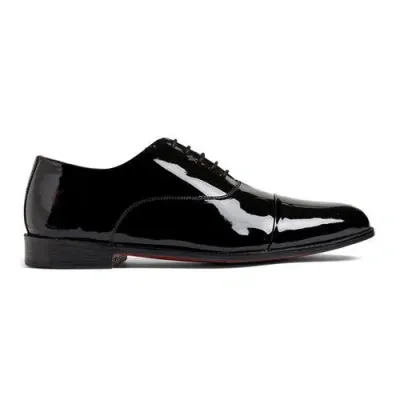 Carlos Santana Tuxedos Patent Cap-toe Oxford In Black Patent