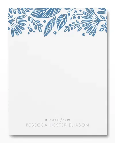 Carlson Craft Abloom Notecards, Set Of 25 - Personalized In Platinum Ink