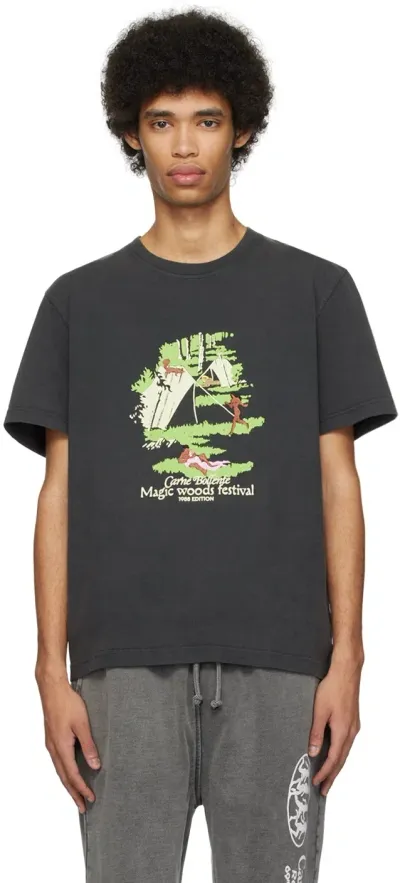 Carne Bollente Magic Woods Festival Cotton T-shirt In Black